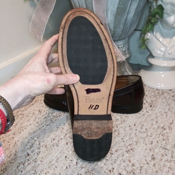 Bass Grammer Burgundy Patent Leather Tassel Kiltie Loafers - Picture 10 of 11